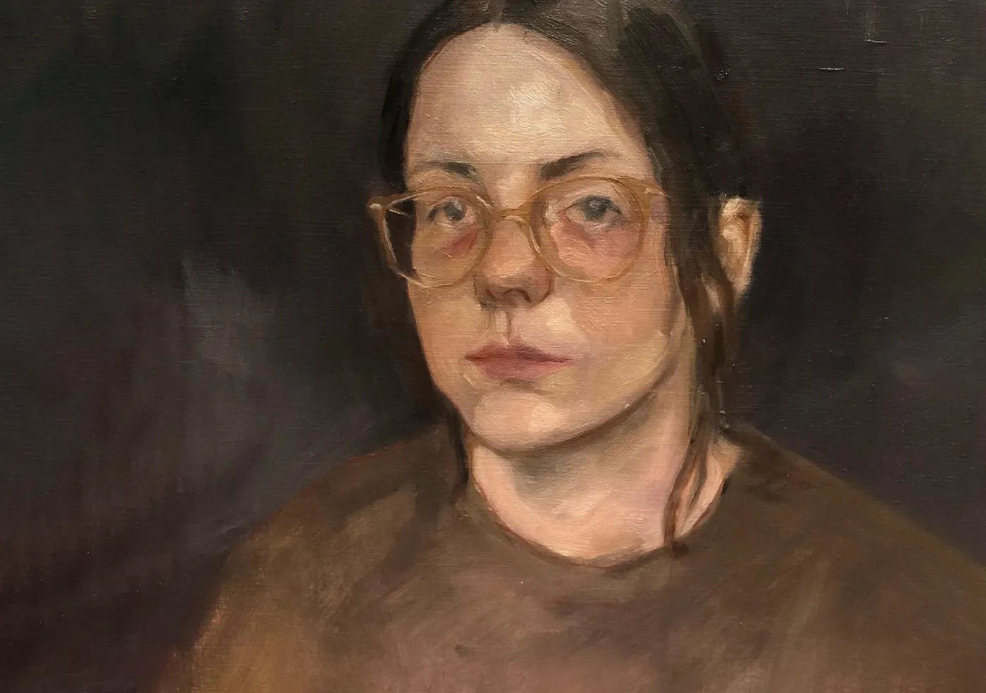 Ausstellung Nürnberger Nachrichten 2022 – Sick Eyes Ölgemälde auf Papier von Jule Rudrof.