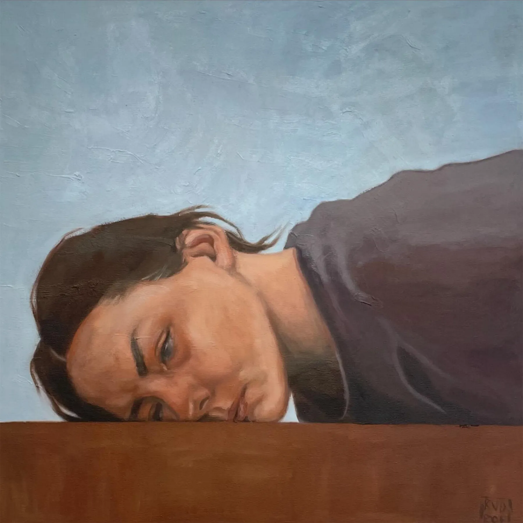 I am resting. Ölgemälde auf Leinwand – Selbstportrait Jule Rudrof.