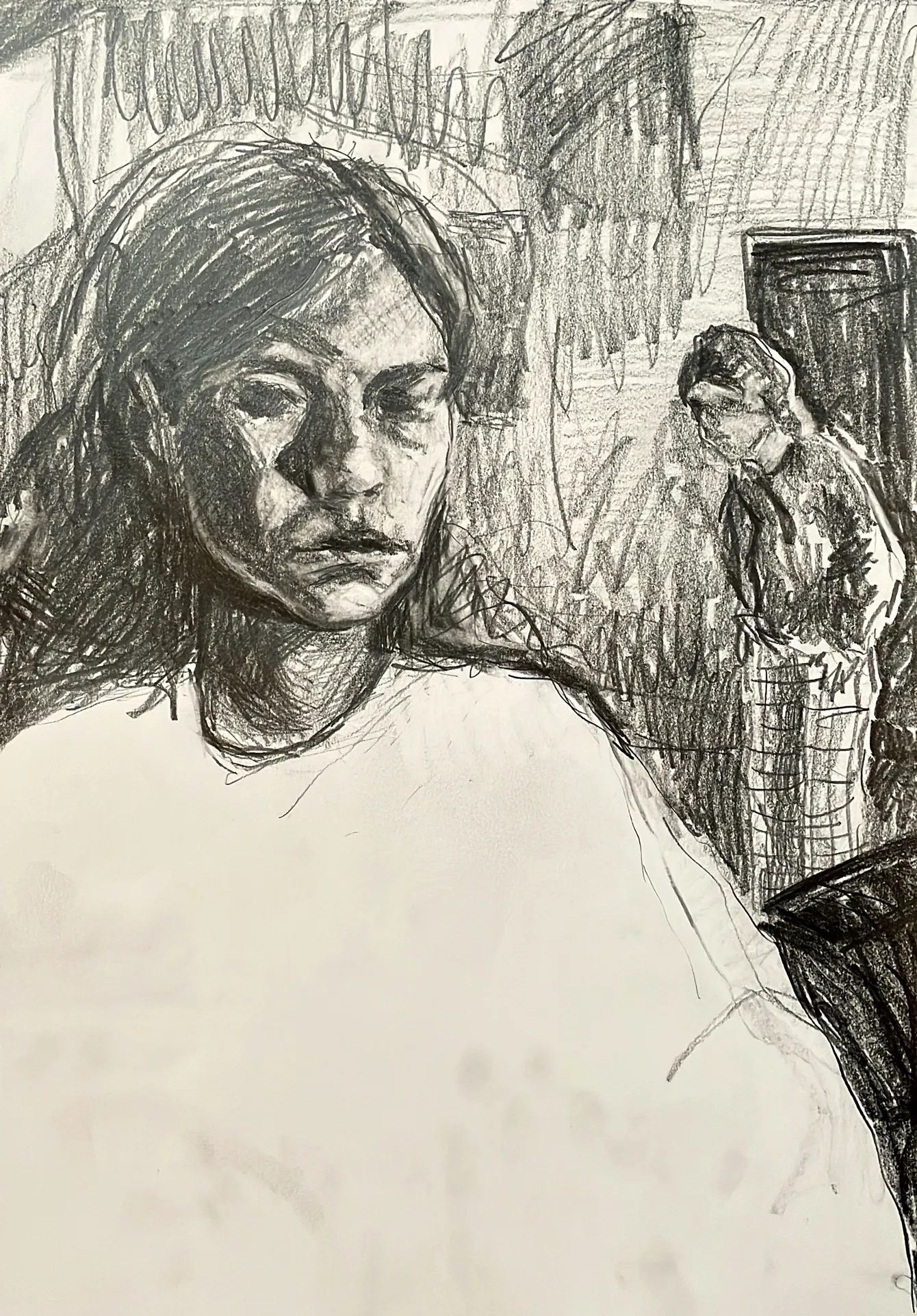 Kohlezeichnung Portrait Jule Rudrof.