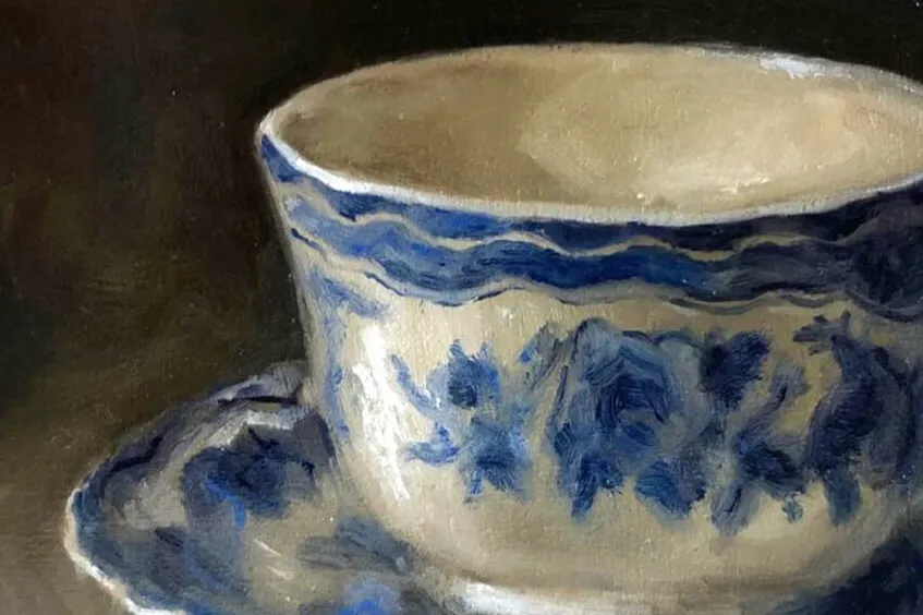 Ölstudie Tasse Malerei.